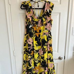 Who What Wear Black Floral Dress Size Large